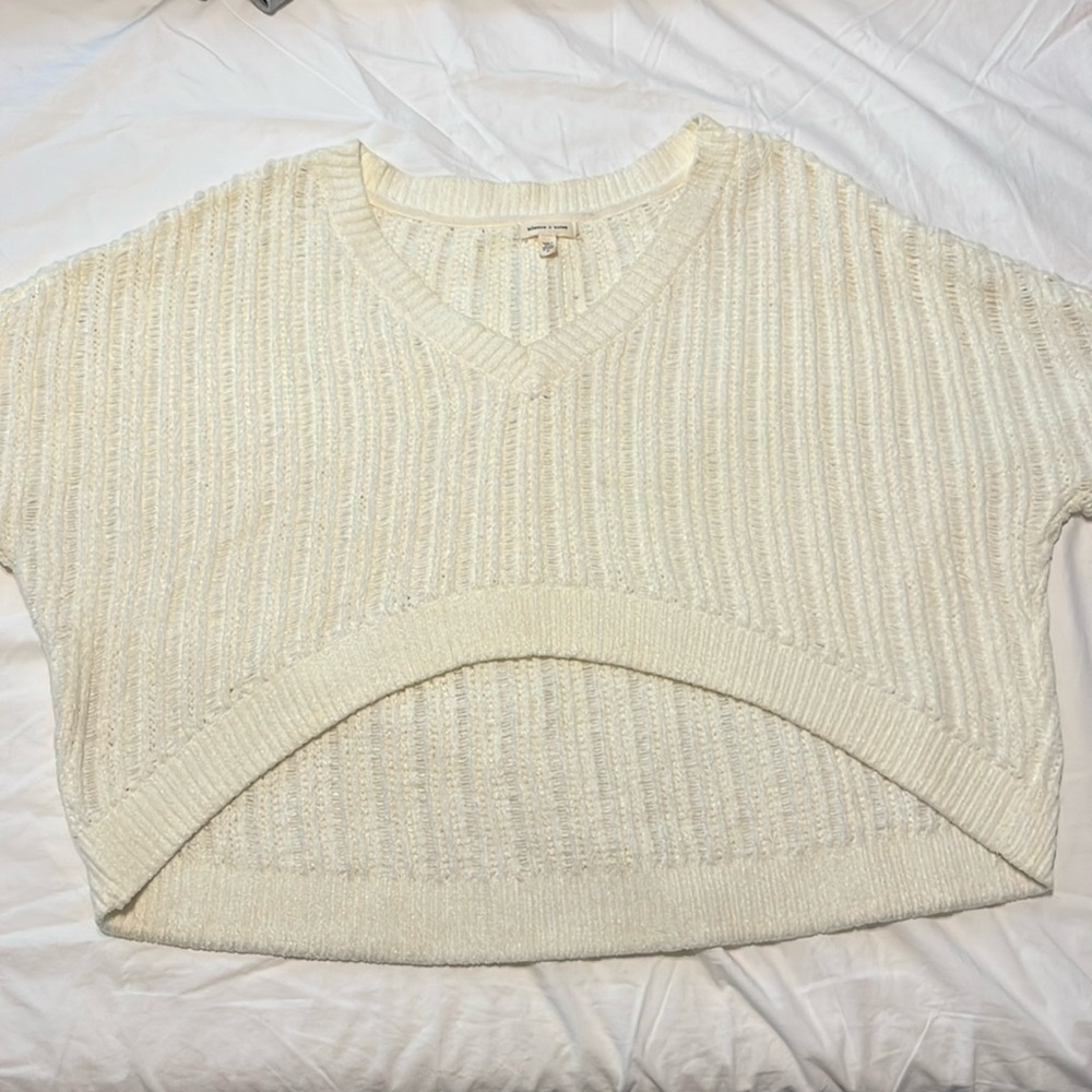 White chenille sweater